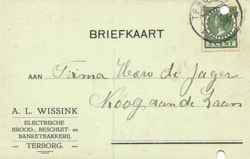 A.L. Wissink, Terborg - 11.1934 - briefkaart beschikbaar voor biedingen