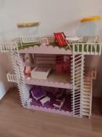 Poppenhuis, Barbie huis, inclusief meubeltjes en toebehoren, Kinderen en Baby's, Speelgoed | Poppenhuizen, Ophalen, Gebruikt, Poppenhuis