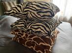 Safari jungle zebra print kussens en plaid, Ophalen of Verzenden, Zo goed als nieuw