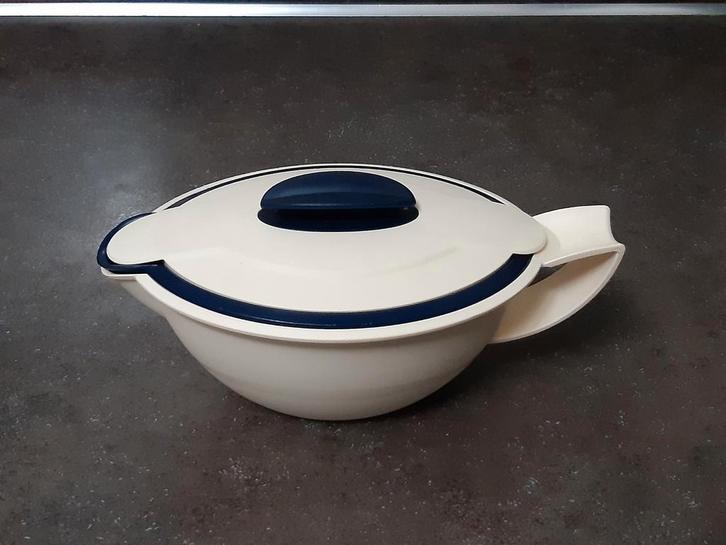 Tupperware duette warmhoud saus / jus kom blauw, Huis en Inrichting, Keuken | Tupperware, Gebruikt, Blauw, Ophalen of Verzenden