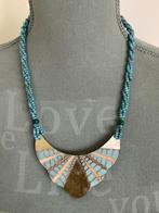 Ketting turquoise met parelmoer, Sieraden, Tassen en Uiterlijk, Kettingen, Overige kleuren, Nieuw, Ophalen of Verzenden, Overige materialen