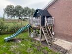 Speelhuis met glijbaan, schommel en evt zandbak, Kinderen en Baby's, Speelgoed | Buiten | Speeltoestellen, Ophalen, Gebruikt, Glijbaan