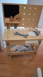 Houten werkbankje inclusief hout gereedschap, Kinderen en Baby's, Speelgoed | Houten speelgoed, Ophalen, Gebruikt