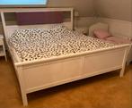 IKEA Hemnes 2-persoons bed met lattenbodem en matras, Huis en Inrichting, Slaapkamer | Bedden, Ophalen, Gebruikt, Wit, Tweepersoons