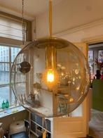 Vintage hanglamp, bollamp, rookglas, Glashutte Limburg 1970, Huis en Inrichting, Lampen | Hanglampen, Vintage, Design, Gebruikt