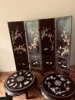 Antieke Chinese handgeschilderd en met parelmoer tafel, Ophalen, Zo goed als nieuw, 25 tot 50 cm, Rechthoekig
