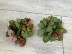 Kunstbloemen kransen voor smalle kaarsen, Ophalen of Verzenden, Zo goed als nieuw