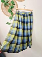 Vintage ruitjesrok met linnen M/L, Kleding | Dames, Rokken, Maat 42/44 (L), Ophalen of Verzenden, Zo goed als nieuw, Vintage