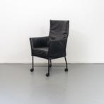 12x Montis Chaplin Eetkamerstoel Zwart Leder - Zwart/Wiel, Huis en Inrichting, Niet ingevuld, Niet ingevuld, Ophalen of Verzenden