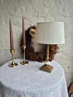 Messing marmer lampje, Gebruikt, Vintage, Ophalen of Verzenden, Minder dan 50 cm