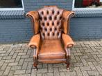 Chesterfield oorfauteuil Tabbaco bruin, Ophalen of Verzenden, Gebruikt, 75 tot 100 cm