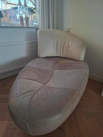 Leolux Kikko Chaise Lounge - Lichtgrijs Leer beschikbaar voor biedingen