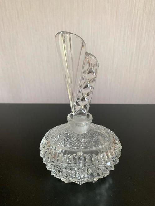 Antiek Kristallen Parfumflesje met Glazen Stop, Antiek en Kunst, Antiek | Glas en Kristal, Ophalen of Verzenden