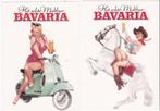 2x Bavaria malt ansichtkaart /Vespa scooter /ruiter te paard, Verzamelen, Biermerken, Verzenden, Nieuw, Overige typen, Bavaria