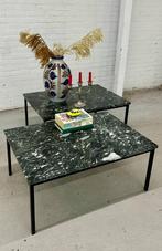 Vintage salontafel marmer / coffee table, Ophalen, Gebruikt, 50 tot 100 cm, .