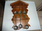 oud houten wandbord met 6 lepels, Ophalen of Verzenden