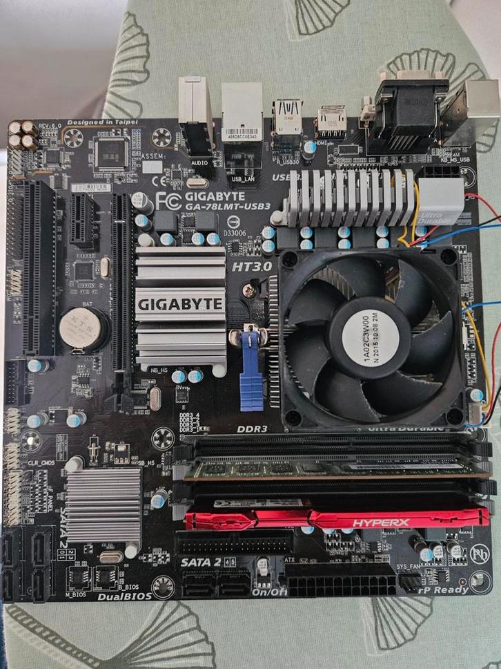 Gigabyte GA-78LMT-USB3 Moederbord + Componenten, Computers en Software, Moederborden, Gebruikt, AMD, DDR3, Ophalen of Verzenden