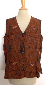 Batik/ethnic bruin/zwart print gilet! L, Bruin, Verzenden, Maat 42/44 (L), Zo goed als nieuw