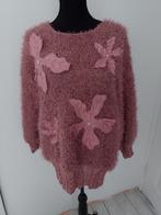Vintage trui met bloemen en parels, Ophalen of Verzenden, Gedragen, Roze
