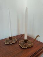 Een set messing kandelaars/kaarsenstandaards, Ophalen of Verzenden, Koper of Brons