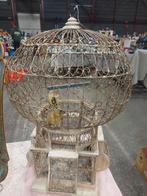 Prachtige  grote oude sleetse Brocante vogel kooi, Antiek en Kunst, Ophalen of Verzenden