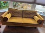 Gele velvet 3-persoons bank van Sissyboy, Huis en Inrichting, Ophalen, Gebruikt, Velvet retro bank, 150 tot 200 cm