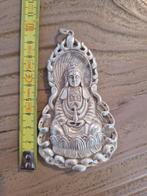 Grote, verzilverde buddhahanger, China., Sieraden, Tassen en Uiterlijk, Antieke sieraden, Ophalen of Verzenden, Zilver, Hanger