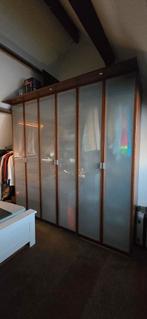 Ikea pax kast 3x bruin met mat glazen deuren, Overige materialen, Gebruikt, 200 cm of meer, 50 tot 100 cm