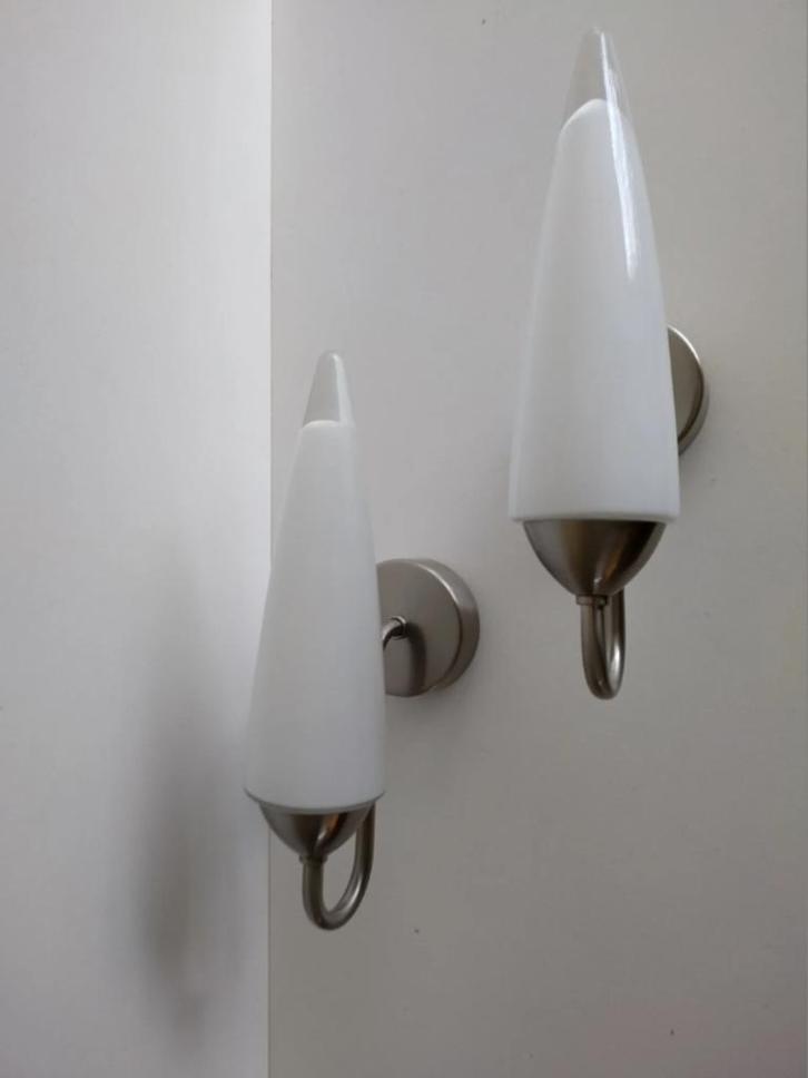 Set van 2 wandlampen Massive '80 stijl van Ilu di Vetro, Huis en Inrichting, Lampen | Wandlampen, Zo goed als nieuw, Glas, Metaal