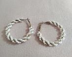 Witte parel creolen oorbellen hangers gratis verzenden, Overige materialen, Hangers, Verzenden, Wit