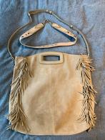 Maje Soft Beige Suede Bag Boho Style with Fringes, Sieraden, Tassen en Uiterlijk, Verzenden, Zo goed als nieuw, Beige, Schoudertasje