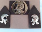 Baretembleem en kraagspiegels  : Genie, Verzamelen, Ophalen of Verzenden, Landmacht, Nederland, Embleem of Badge