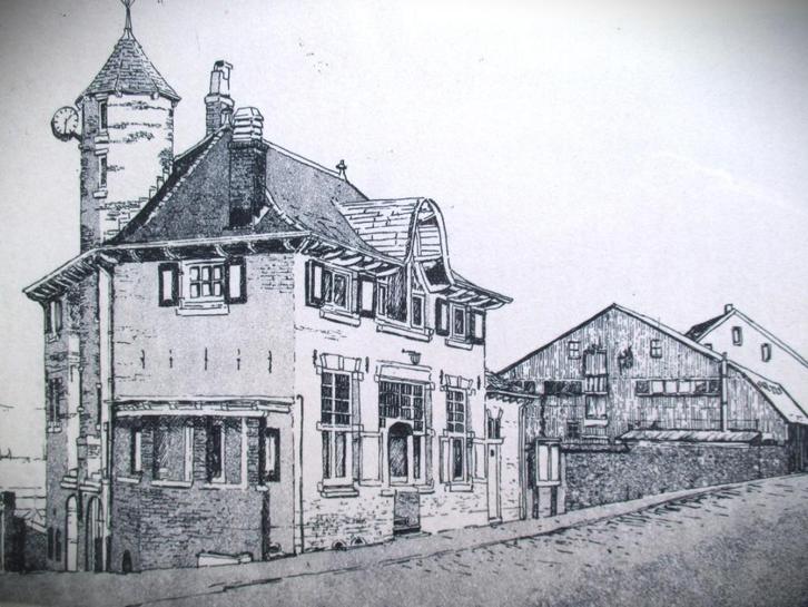 Ets Katwijk D.J.van Catwijck~Oude Politiebureau~, Antiek en Kunst, Kunst | Etsen en Gravures, Ophalen of Verzenden