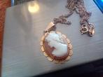 18krts hanger  camee met ketting allebei 18krt, Antiek en Kunst, Antiek | Goud en Zilver, Ophalen of Verzenden
