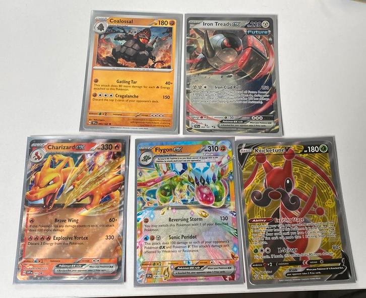 Setje 5 Pokémon kaarten, Hobby en Vrije tijd, Verzamelkaartspellen | Pokémon, Zo goed als nieuw, Meerdere kaarten, Ophalen of Verzenden
