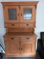 Antieke Grenen Buffetkast, Huis en Inrichting, Kasten | Buffetkasten, Ophalen, 100 tot 150 cm, 200 cm of meer, Glas