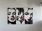 Marilyn Monroe poster op canvas 80x120 cm, Rechthoekig Liggend, Gebruikt, A1 t/m A3, Film en Tv