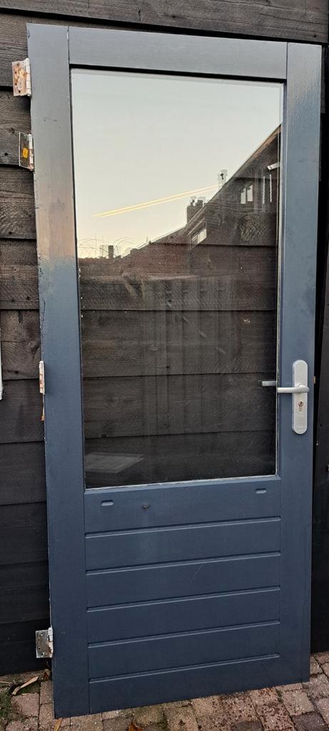 Houten achterdeur (209,7 cm bij 87,7 cm), Doe-het-zelf en Verbouw, Deuren en Horren, Buitendeur, 200 tot 215 cm, 80 tot 100 cm