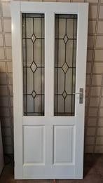 Binnendeur 83x201.5cm met glas in lood, Ophalen, Binnendeur, 200 tot 215 cm