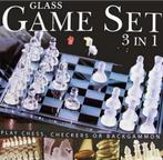 Glazen game set 3 spellen in 1, Een of twee spelers, Ophalen of Verzenden, Nieuw