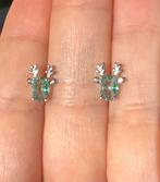 Zilveren winter hert oorbellen – S925 – nieuw, Met kristal, Verzenden, Nieuw, Knopjes of Stekers