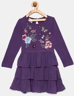 Monsoon paars feestjurk bloemen & ruches (maat 152-158) NEW, Kinderen en Baby's, Kinderkleding | Maat 152, Ophalen, Monsoon Fashion