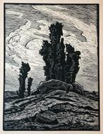 Karl Hennemann (1884-1972) Houtsnede 'Jeneverbes' ~1930. R.o, Ophalen of Verzenden
