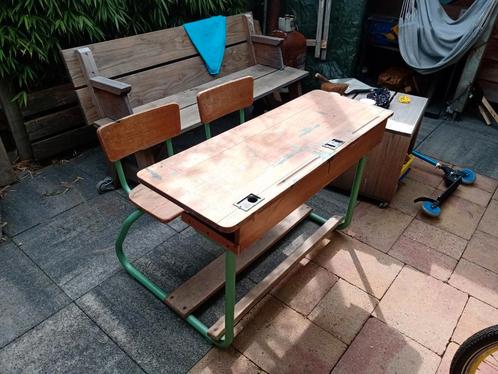 Vintage Schoolbank Knutseltafel, Antiek en Kunst, Antiek | Meubels | Stoelen en Banken, Ophalen