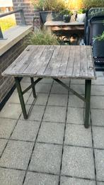 Leger tafel 80 bij 80 cm, Tuin en Terras, Ophalen, Gebruikt, Rechthoekig, Hout