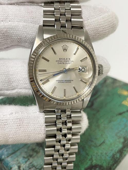 Rolex Oyster Perpetual Datejust 16014 Silver Dial 36 mm - 19, Sieraden, Tassen en Uiterlijk, Horloges | Heren, Zo goed als nieuw