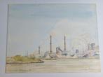 Aquarel Hoogovens IJmuiden 1986, Antiek en Kunst, Ophalen of Verzenden