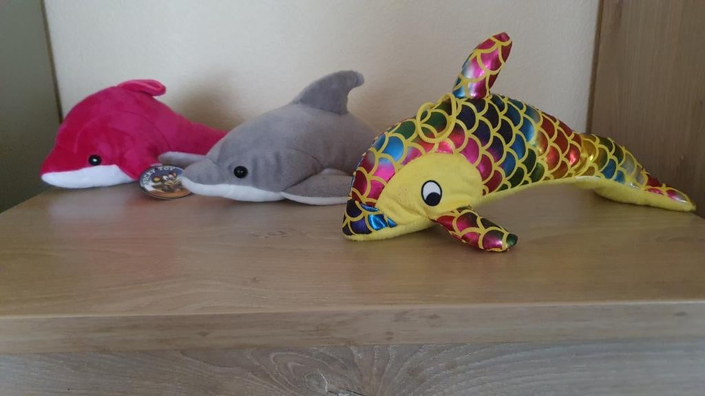 Dolfijnen knuffels., Kinderen en Baby's, Speelgoed | Knuffels en Pluche, Zo goed als nieuw, Overige typen, Ophalen of Verzenden
