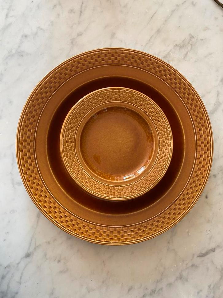 Vintage gebakstel groot bord met 5 kleine bordjes, Huis en Inrichting, Keuken | Servies, Zo goed als nieuw, Bord(en), Overige stijlen