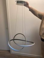Moderne Zilveren LED Hanglamp - Dimbaar, Ophalen of Verzenden, Nieuw, Metaal, 75 cm of meer